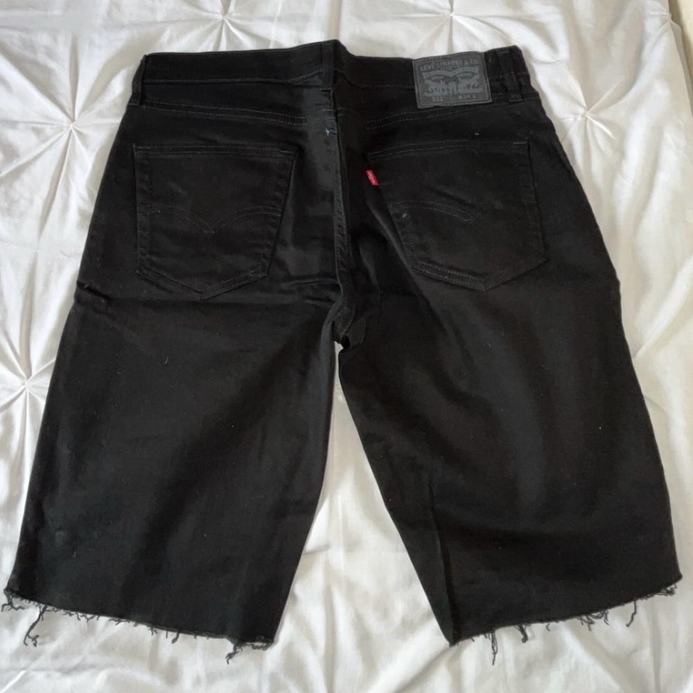 Levi’s 511 Men’s Black Colored Cut-Off Denim Shorts SIZE  W 34 - Picture 2 of 6